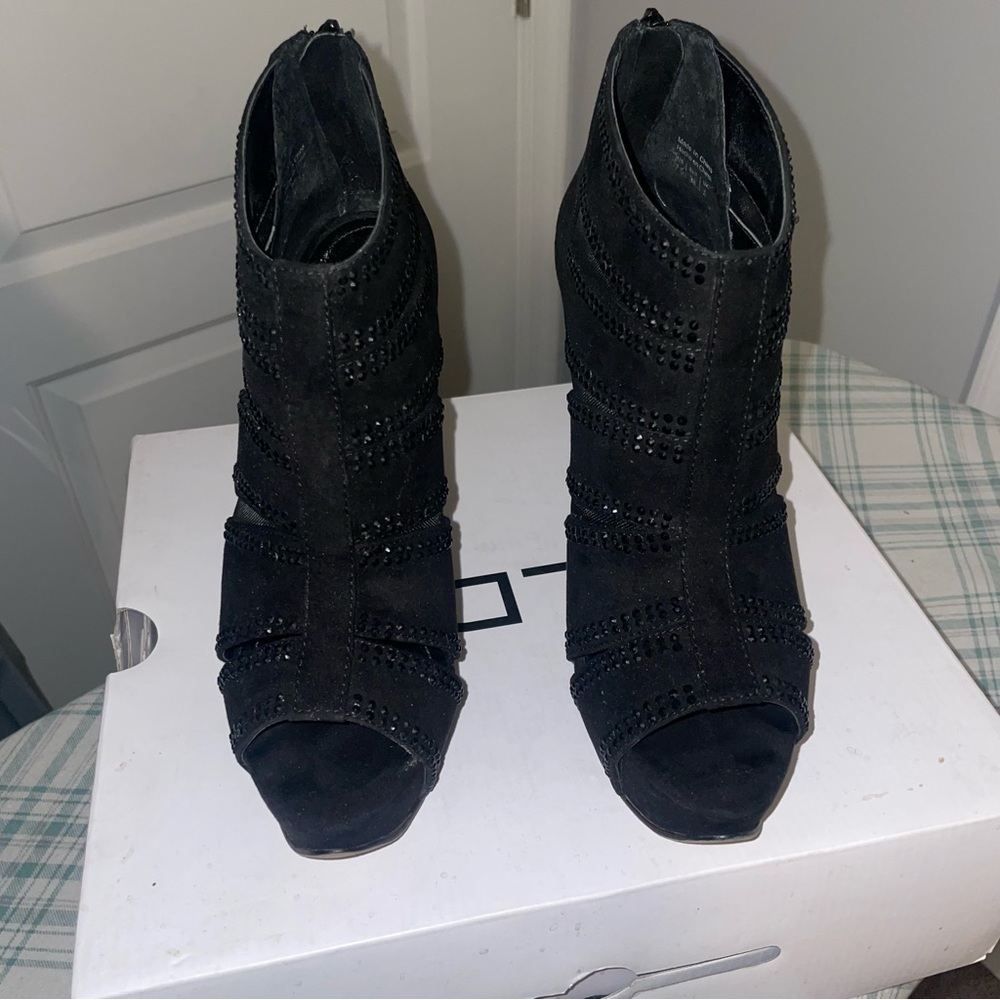 Black rhinestone heels…worn twice. Good condition